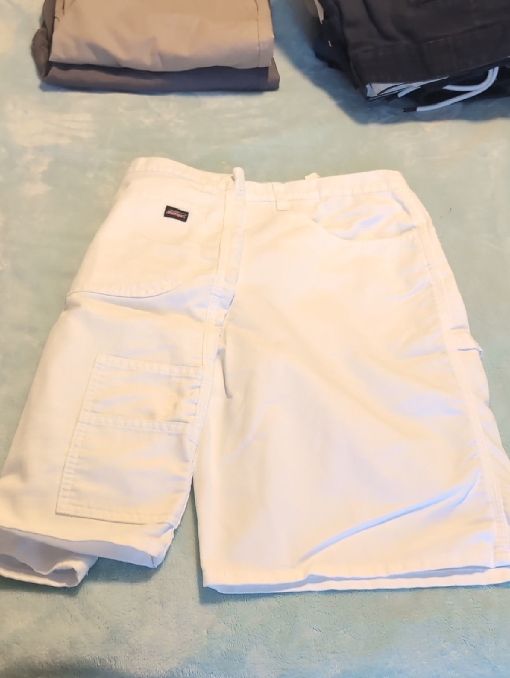 Dickies White Cargo Utility Shorts with Side Tool Pocket